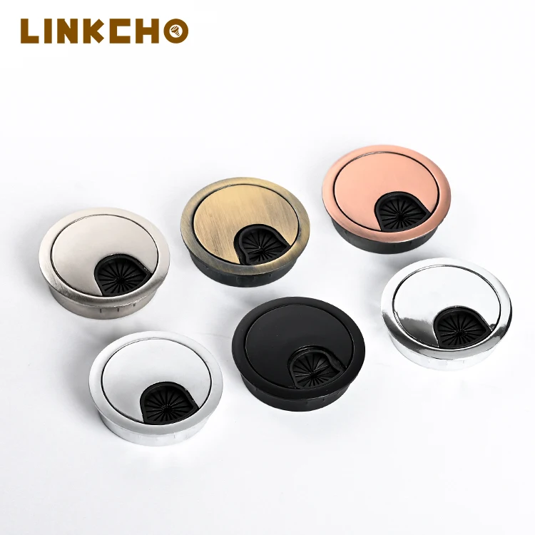 1.97In 2.6In 3.15In Diameter Zinc Alloy Desk Cord Hole Grommets Table Round Cable Hole Cover Power Grommet Boxs