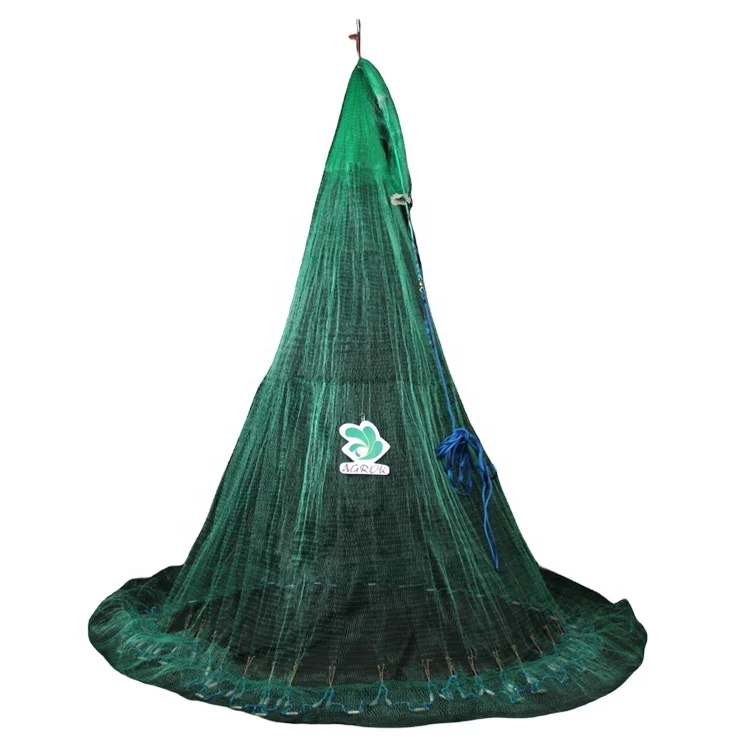AGROK Commercial Green Mono Big Pocket Japanese Style Top Pocket Cast Net