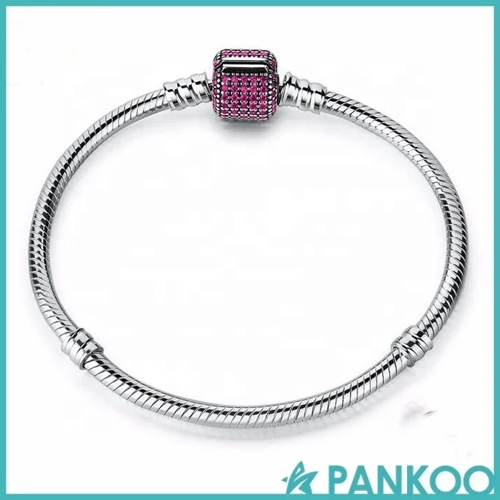 Classic design gold plated 925 Sterling Silver 3mm Snake Bone Chain Charm Bracelet Custom multiple styles DIY Jewelry