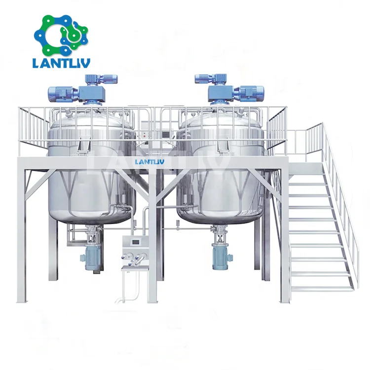 1000L Stainless Steel GMP Standard Agitator Dish Washing Liquid Mixer Homogenzing Mixing Tank For Hand Wash Products