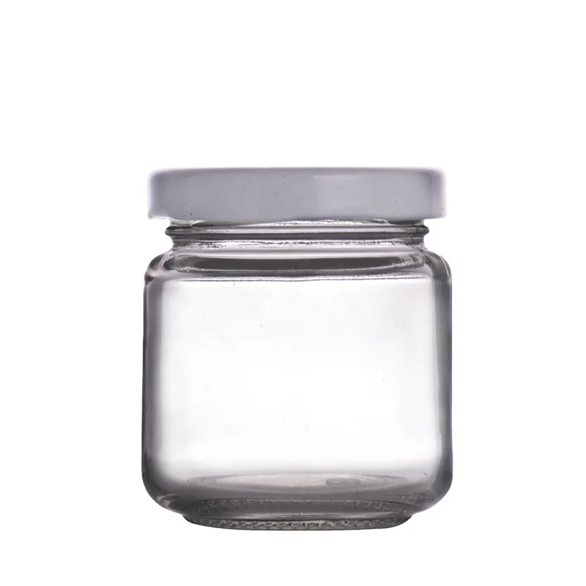 in stock 100ml clear food jar round straight glass jam honey jars glass storage container with metal lid