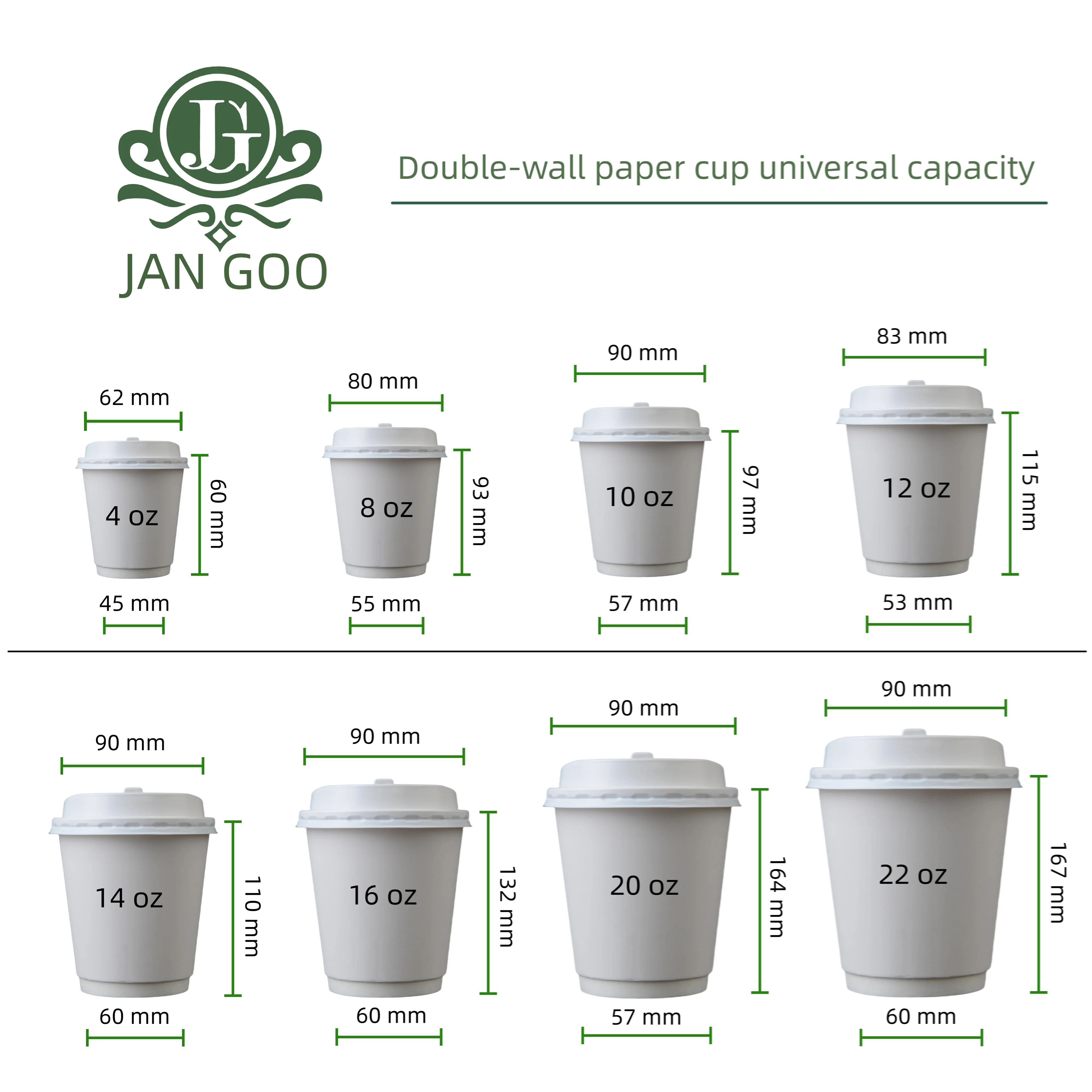 4 унции 8 унций 10 12 14 16 20 22 бумажный стаканчик с пользовательским логотипом одноразовый белый биологический крафт-бумажный кофе