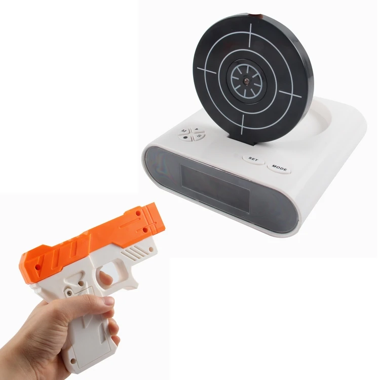 Creative laser shooting clock LED digital target shooting alarm clock