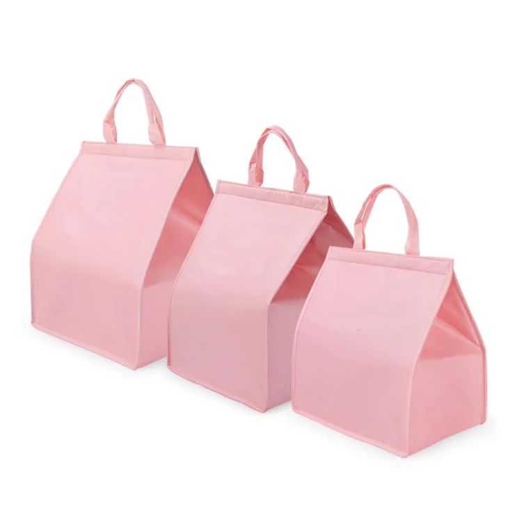 Cheap Custom Logo 4/6/8 Inch Non-woven Triangle Cake Insulation Bag Aluminum Foil Seafood Cooler Bag