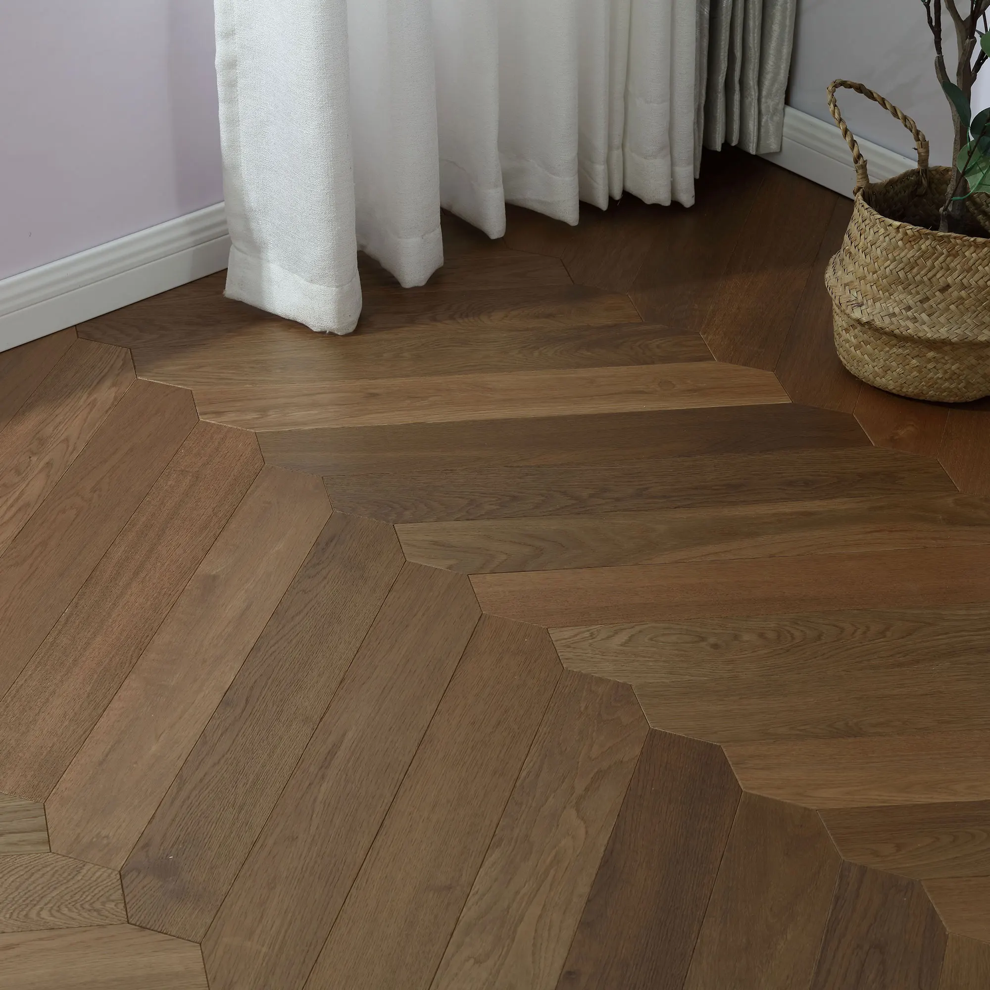 MUMU China Factory Grain Traditional Herringbone Tiles look Engineer Interior Nature Wood Floor