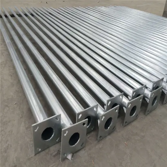 Customized outdoor 7m  galvanized steel solar street light pole design for outdoor in smart cities