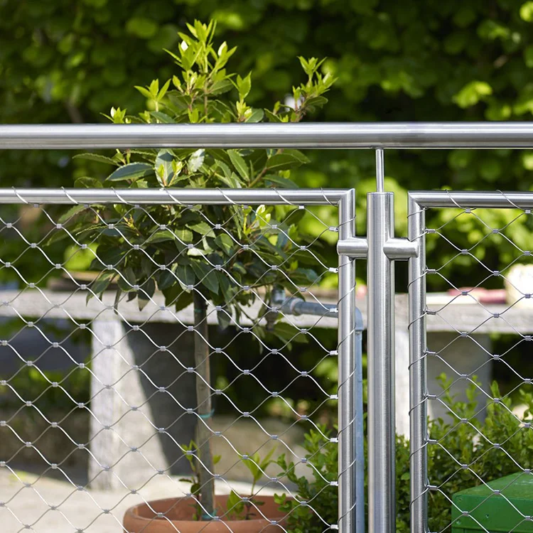 Green wall ss rope mesh green facade stainless steel cable net anti falling dropring mesh inox wire rope mesh