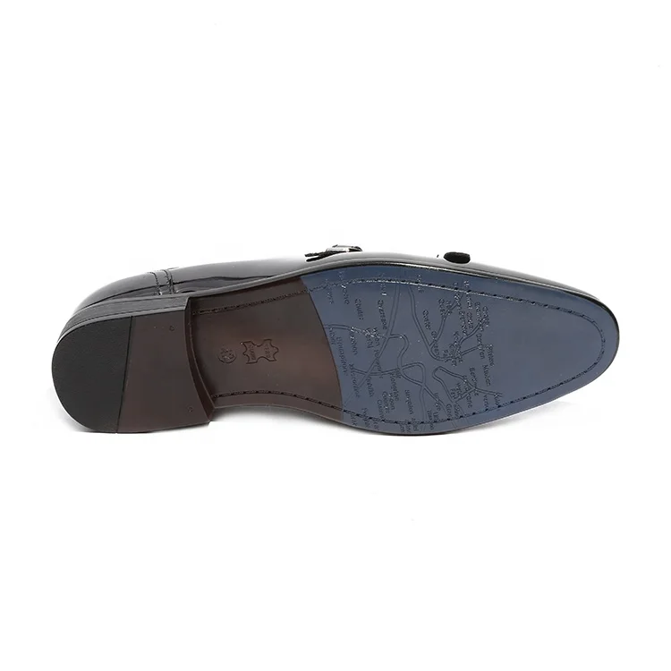 
2019 New fashion trend hard-wearing dress shoes leather with buckle strap 