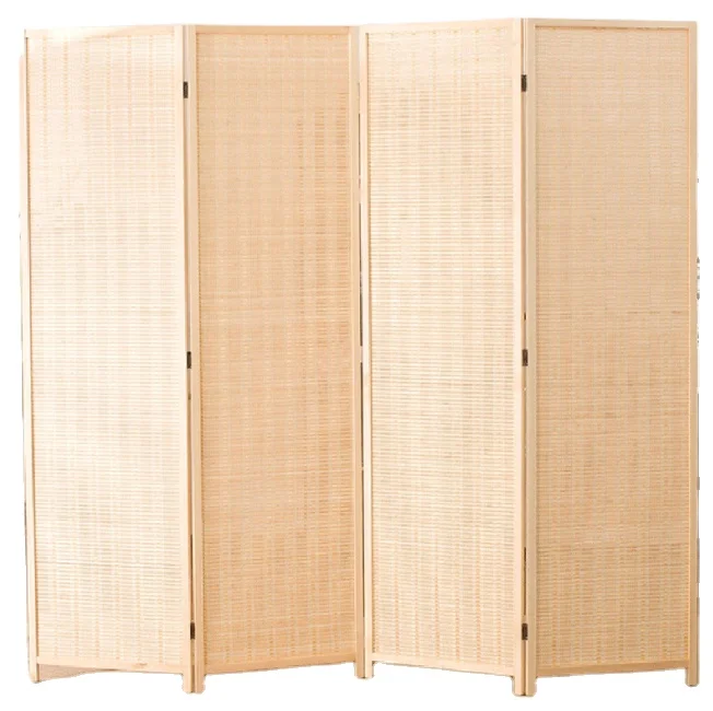2022 hot selling bamboo crafts home hotel restaurant screen & room dividers 4, 6 panels movable bamboo screen  for home decor