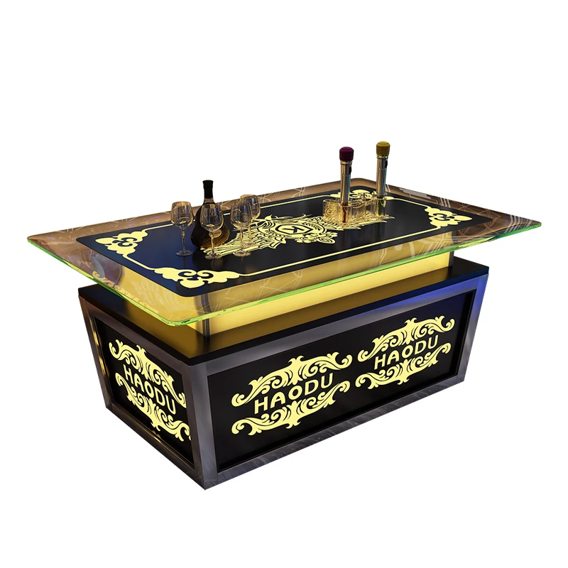 Cool Bar Furniture Nightclub Ktv Night Club Led Cube Table Wholesale Hookah Lounge Furniture