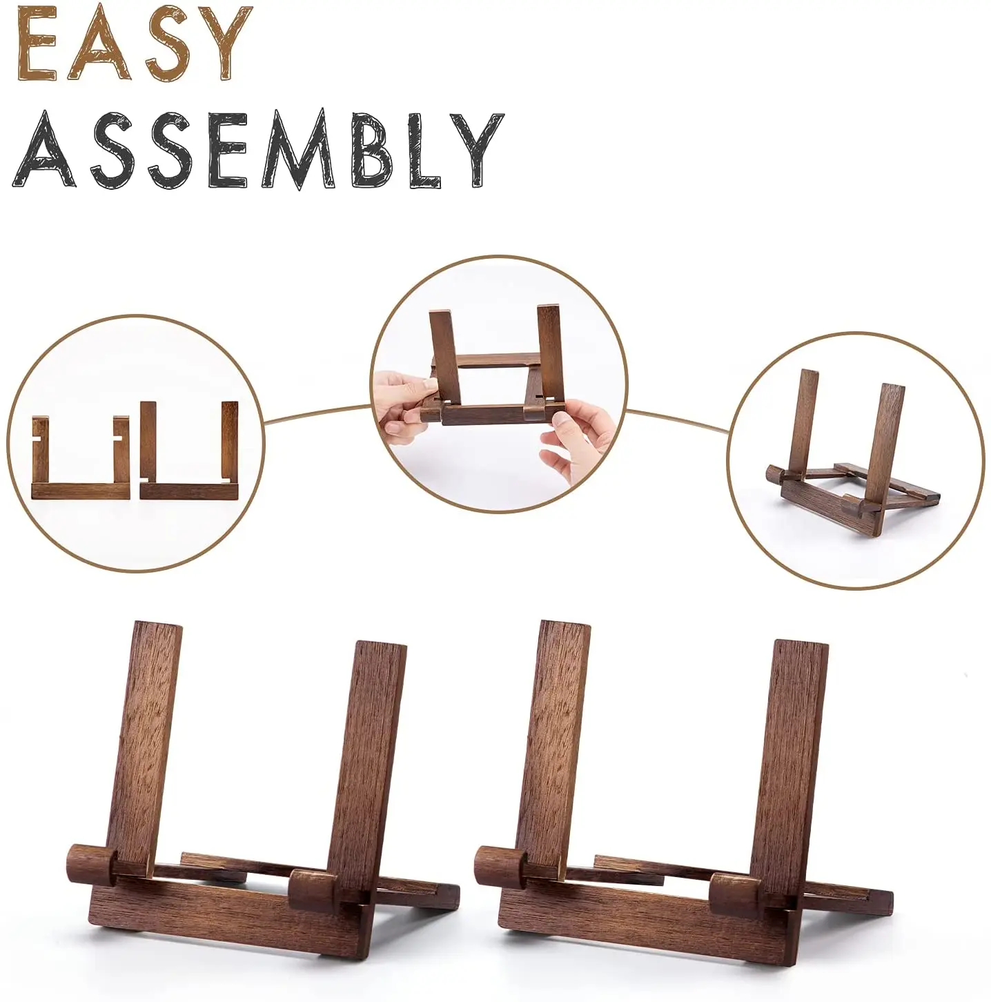 Easels Picture Frame Stand for Card Pictures Photo Decorative Plates ArtworkWooden Display Stand Plate Holder