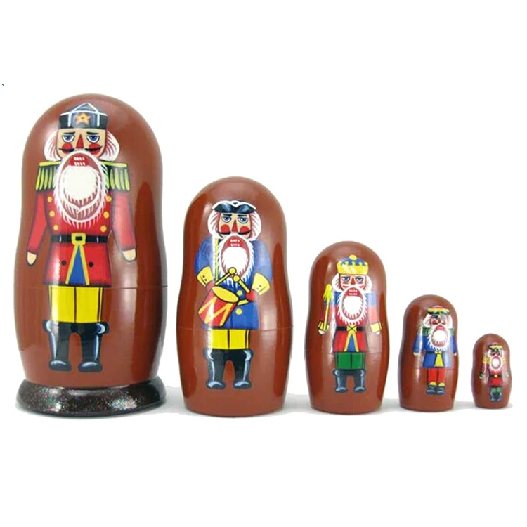 Custom cute wooden cartoon character russian matryoshka nesting dolls children toy