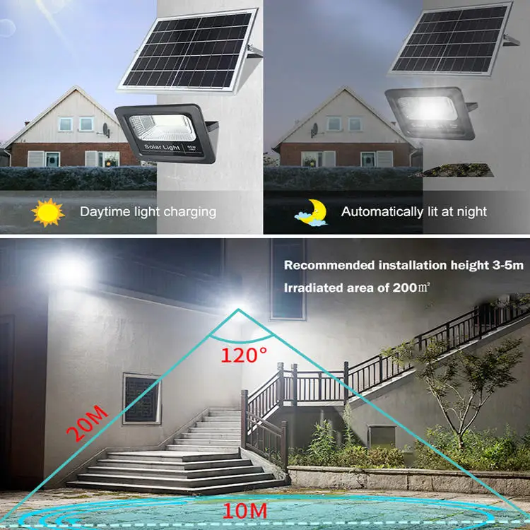 Low prices 30W 50W 100 watt solar flood light warm white cold white led flood lights PC housing with motion sensor