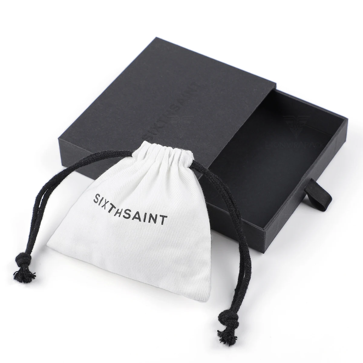 Portable White Flocking Gold Printing Custom Velvet Pouch Jewelry Drawstring Bag