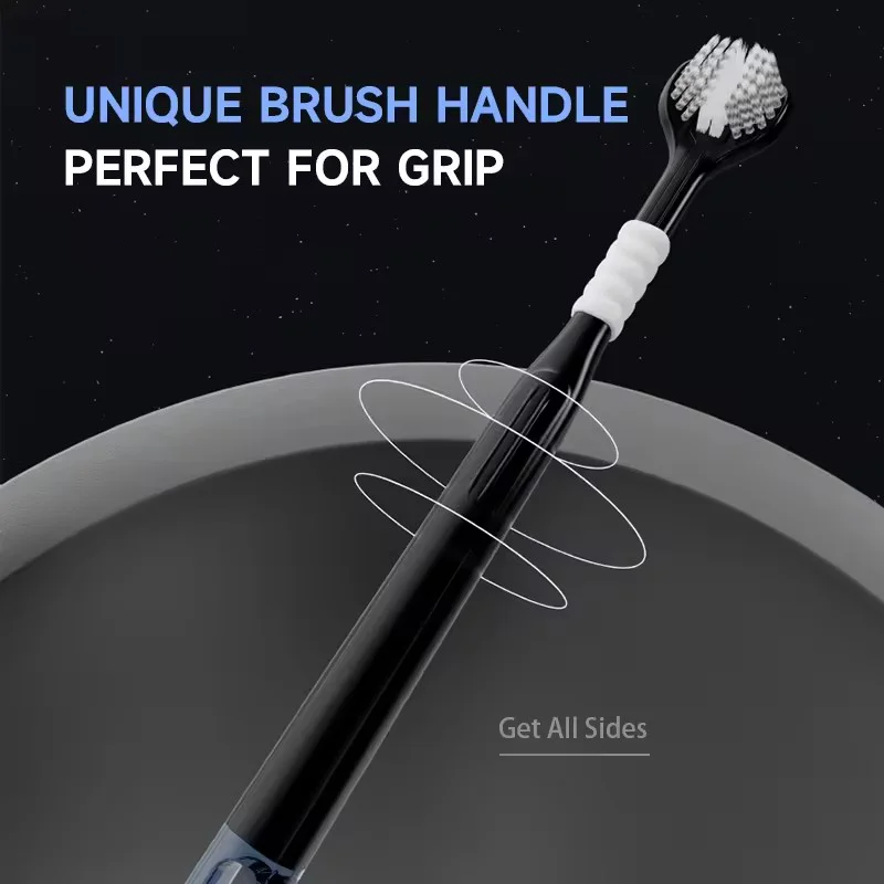 Comfortable Three Sided Toothbrush Complete Cover Toothbrush Triple-angle Clean Triple Sided Bristle Toothbrush Cleans All Sides