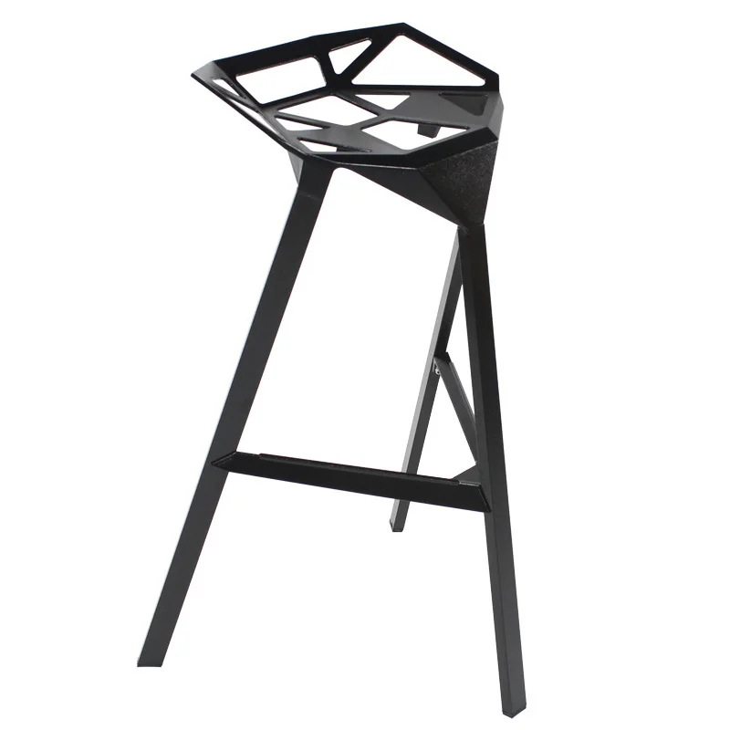 aluminum alloy breakfast villa bar hotel high chair metal frame industrial stool bar stools