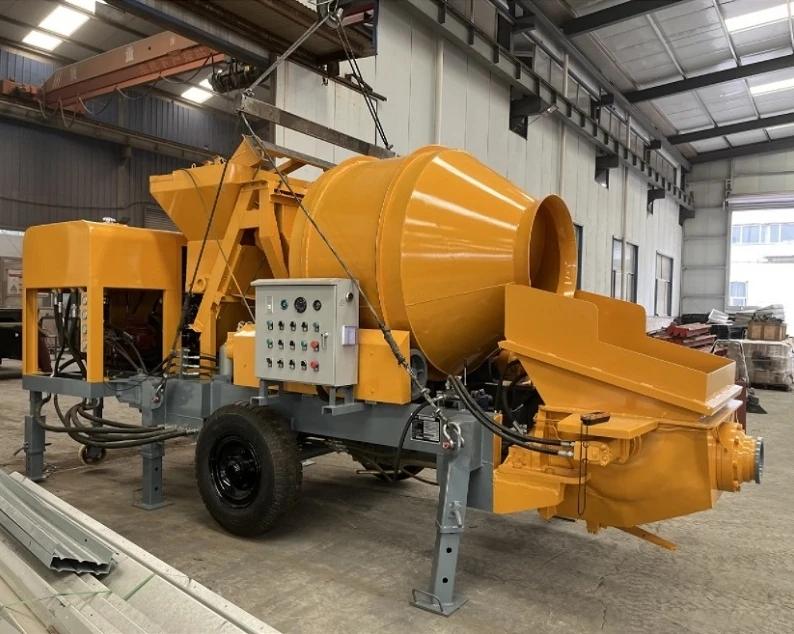 Good condition portable concrete mixer with concrete pump factory supplied diesel driven concrete mixer and pump