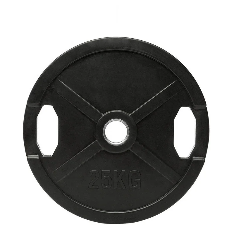 Professional Fitness Gym Cast Iron Weight Plates 1 inch Rubber Coated Cast Iron 2 Holes Weight Plate Discs 20 kg