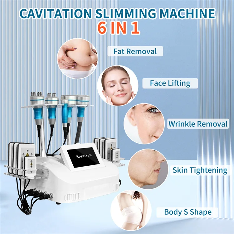 Portable 6-1 Body S Shape 40 K Fat Loss Cavit RF Lift slimming body c Machine 80 k for Cellulite Removal Lose Weight