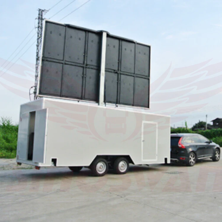 SINOSWAN SL50Pro mobile led trailer hydraulic lifting and 360degree rotation Outdoor Advertising mobile led trailer