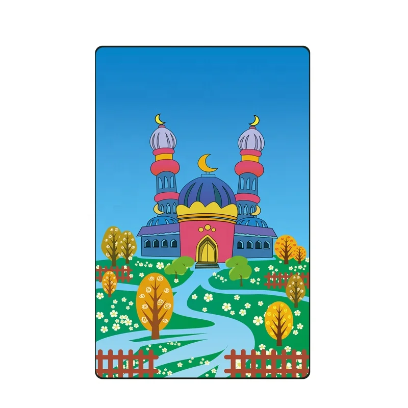 Teaching Islam Children Prayer Mat Smart Interactive Electronic Kids Prayer Mat for Ramadan Eid Prayer Rug Carpet with compass