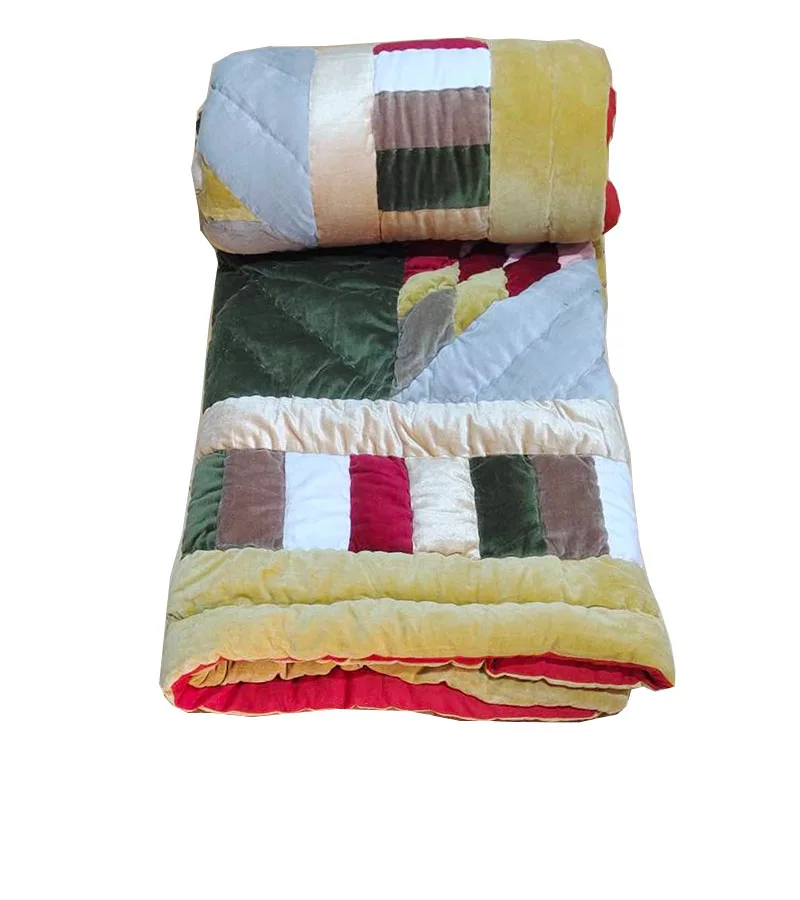 Buy Velvet Patchwork Quilt Patterns Jaipuri Razai Fully Reversible Soft King Size For Warmer Winters Bedding
