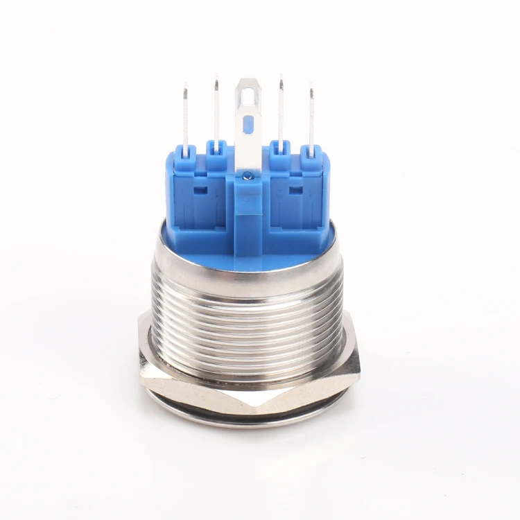 25mm Computer Start Momentary metal push button switch 5v Blue Led Power Icon W/ 50cm Wire