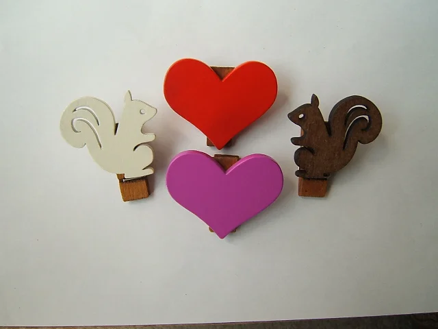 Laser engraving Wooden magnetic clip Wood Message paper clip business card holder