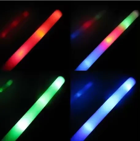 Оптовая продажа RGB логотип подбадривание светящийся свет светодиодные палочки из пены для концертных вечеринок неоновая вечеринка
