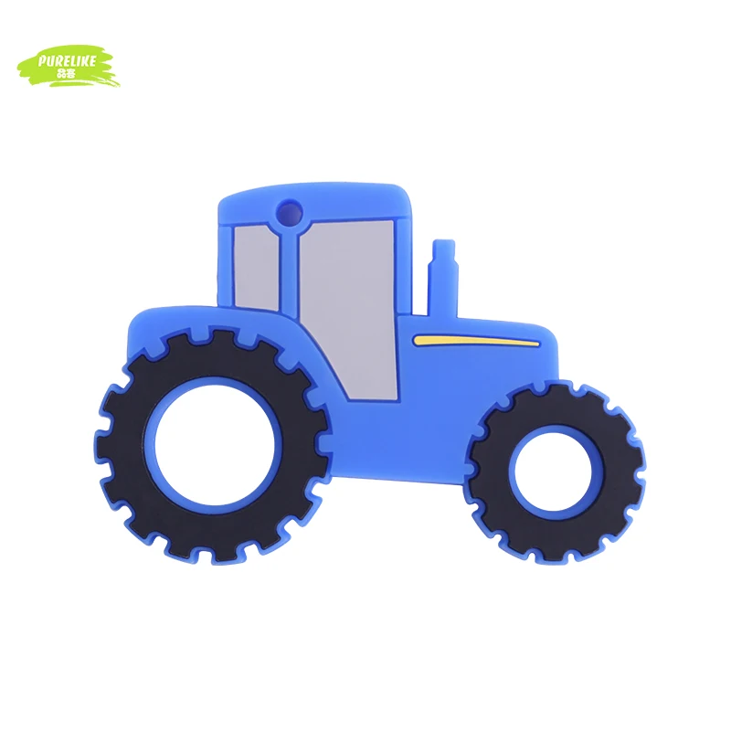 High Quality Custom BPA Free Food Grade Baby Tractor Car Silicone Sensory Teething Toys