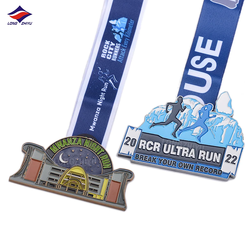 Longzhiyu metal marathon medals factory cheap custom cartoon 5k run sports medals wholesale diecast bottle opener medals
