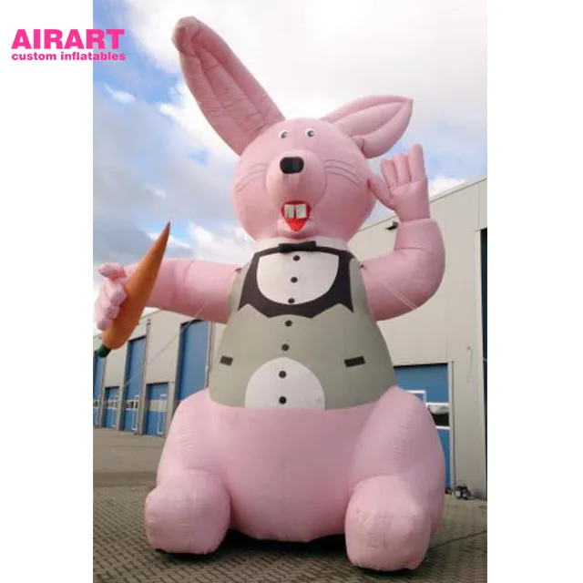 Easter Decoration Giant Inflatable Hopping Bunny Pink Hope Rabbit Balloons