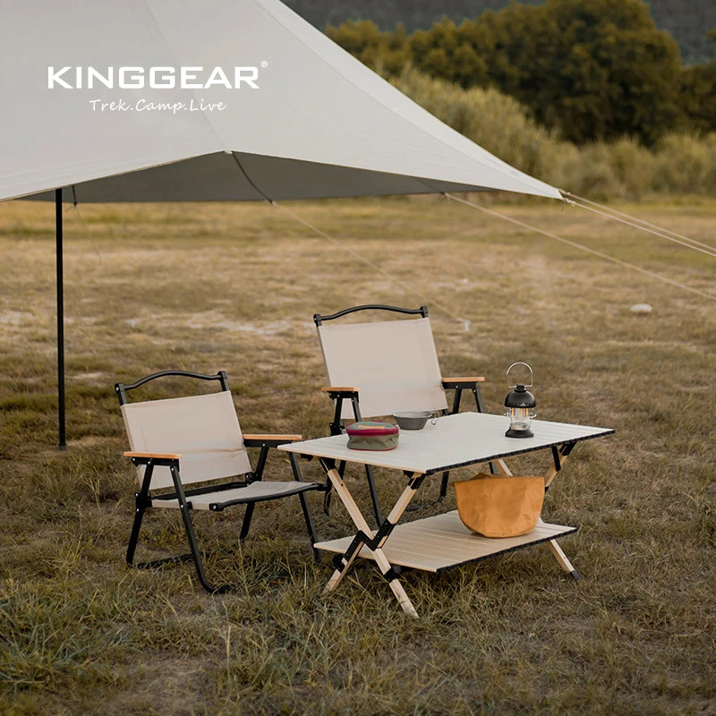 KingGear уличный стол для пикника садовый яиц двухслойный складной столик барбекю легкий кемпинга