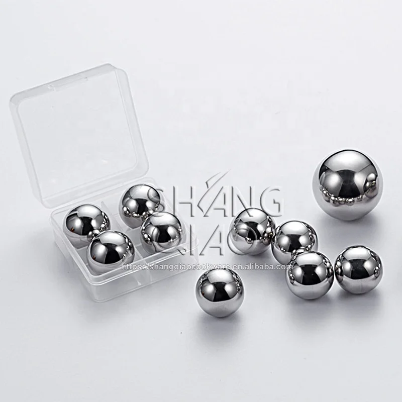 Ice Rock for Wine Stainless Steel Ice Cubes Cooling Ball Whiskey Stones Reusable Metal Ice Cubes for Whiskey Bourbon Scotch