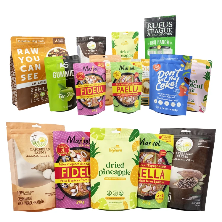 Manufacturer Aluminum Foil Snack Tea Chocolate Candy Stand Up Pouch Matte Effect Free-Shaped Coffee Packaging Bags