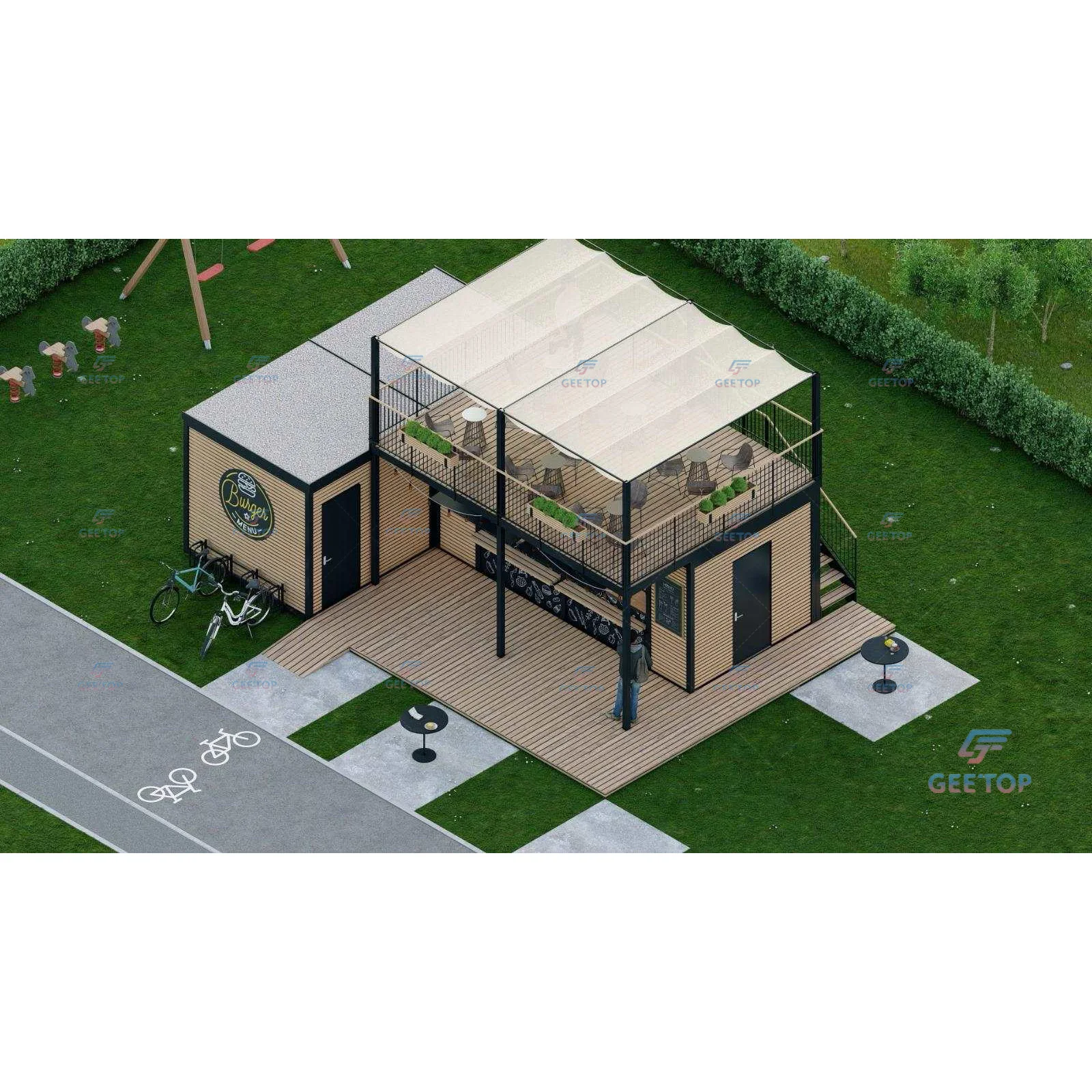 Luxury 20 Feet Portable Shipping Container bar Restaurant Design Prefab Mobile Shop Pop-up Retail Store Coffe
