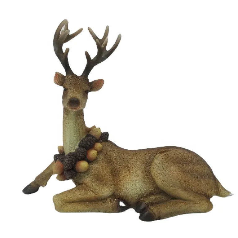 
Polyresin Material Christmas Deer Figurine Home Decoration 