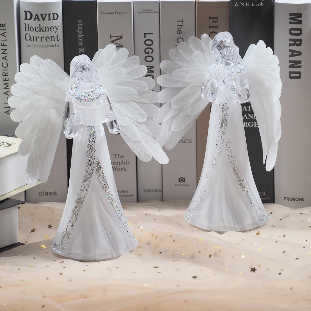 Рождественская светодиодная акриловая скульптура ангела Рождественский Ночной свет Рождественское украшение дома