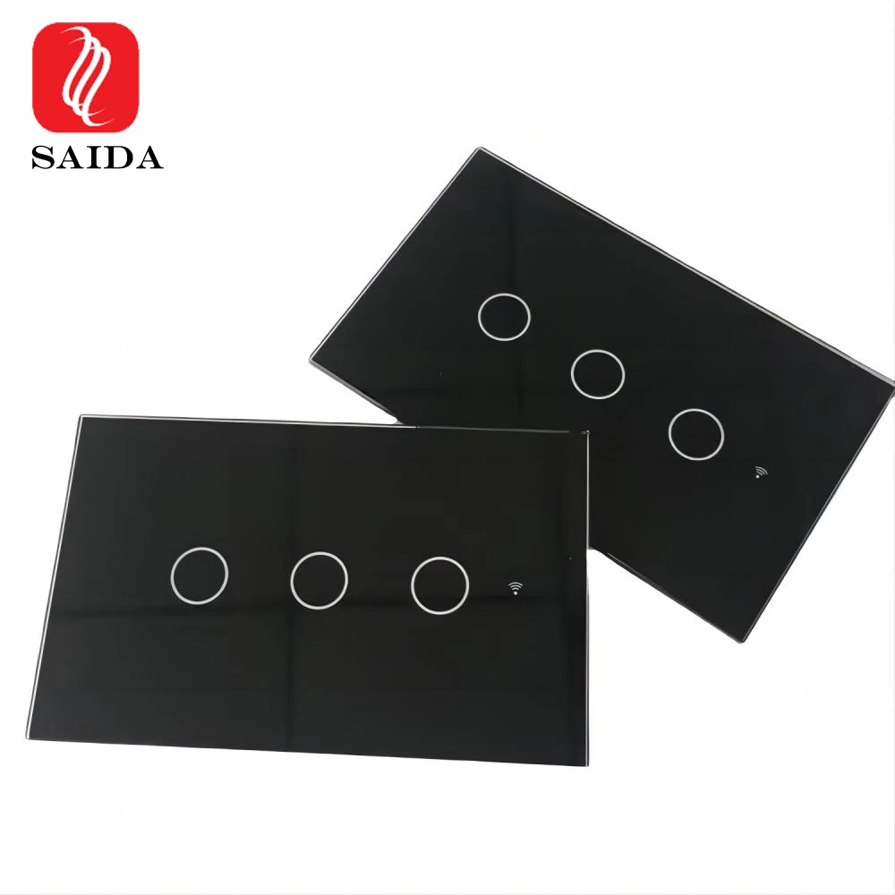 Customized Tempered Glass for Electrical Light Smart Touch Switch /Socket Panel glass with silk screen printing