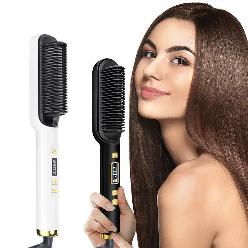 Electric Heating PTC Hair Straightener Brush,Electric Hair Straightener Comb for home