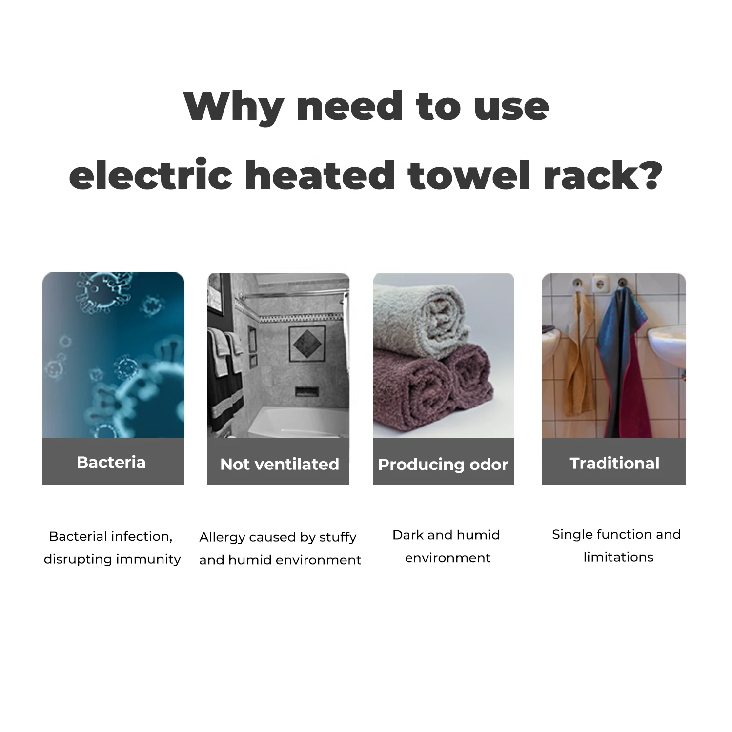 EVIA Customizable Color 2 in 1 Modern Electric Heated Clothes Dryer Towel Rack