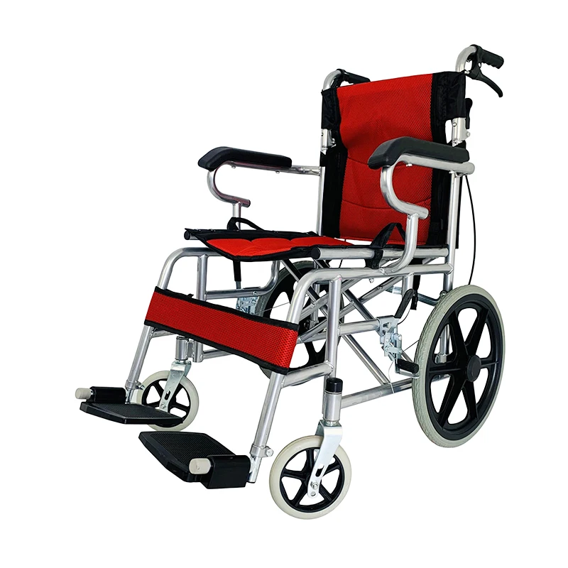 2022 Lightweight Folding Travel Chair Cheap Steel Manual Wheelchair Hospital Wheelchair