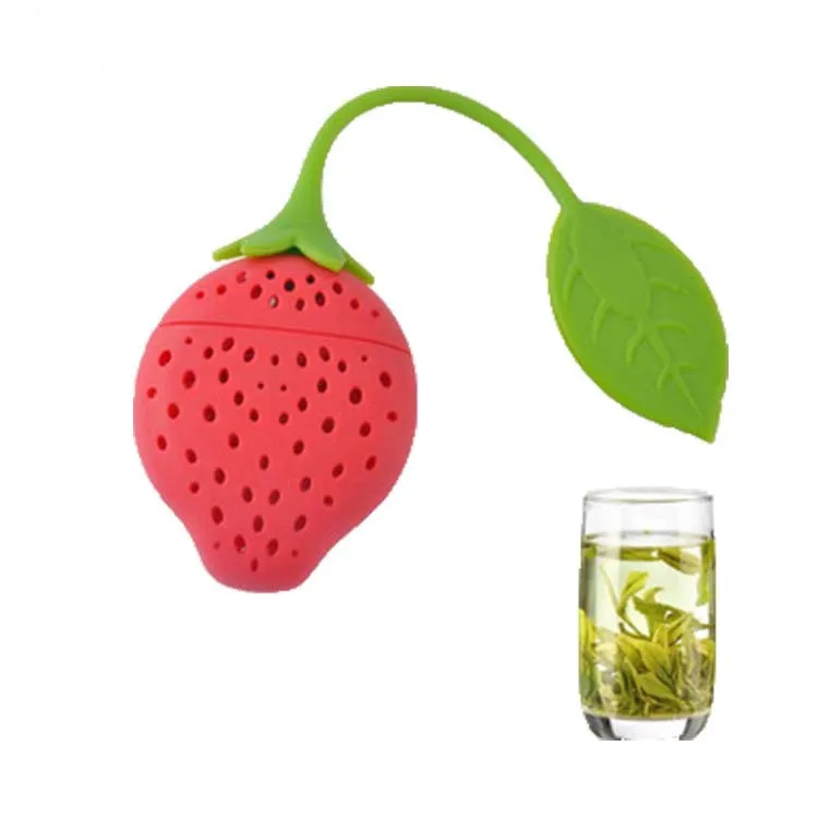Factory Direct sales silicone strawberry tea making device tea sets and accessories silicone tea strainer