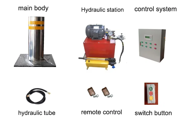 Automatic Road Stainless Steel Parking Rasing Hydraulic Bollard Price System