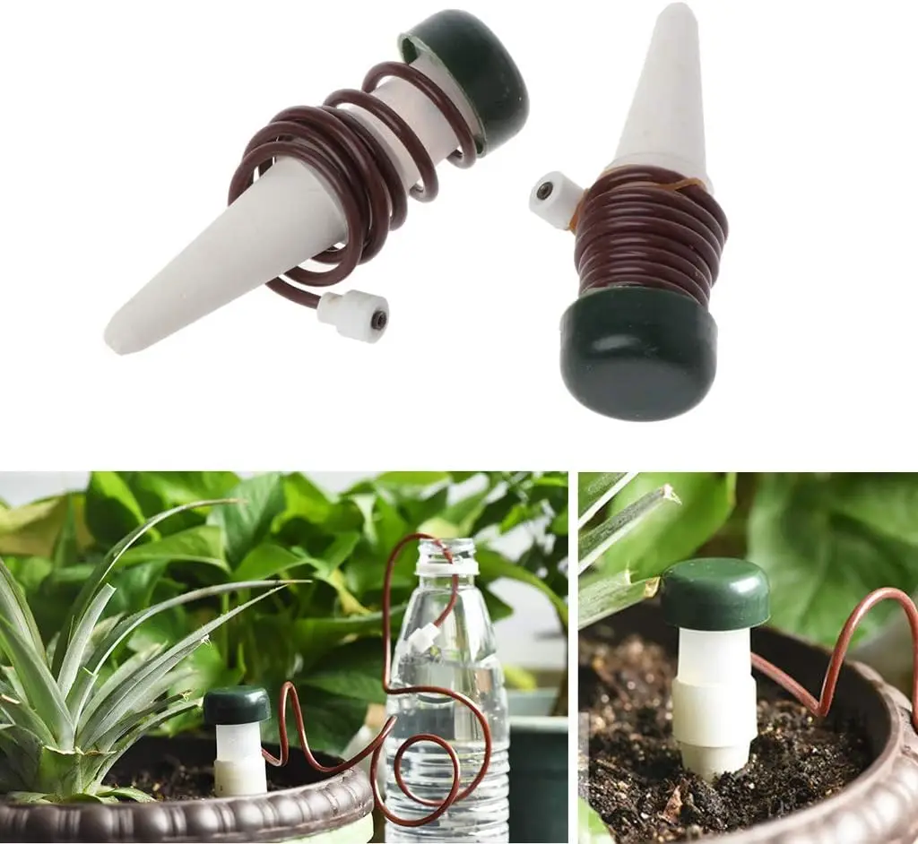 2Pcs Automatic Drip Waterer Spike Tender Houseplant Plant Indoor Watering System