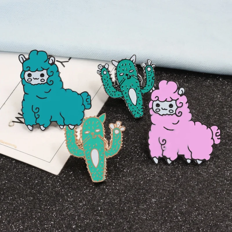 
Leye High quality cartoon sheep lovely unisex animal shape metal enamel lapel pin badge brooch pin 