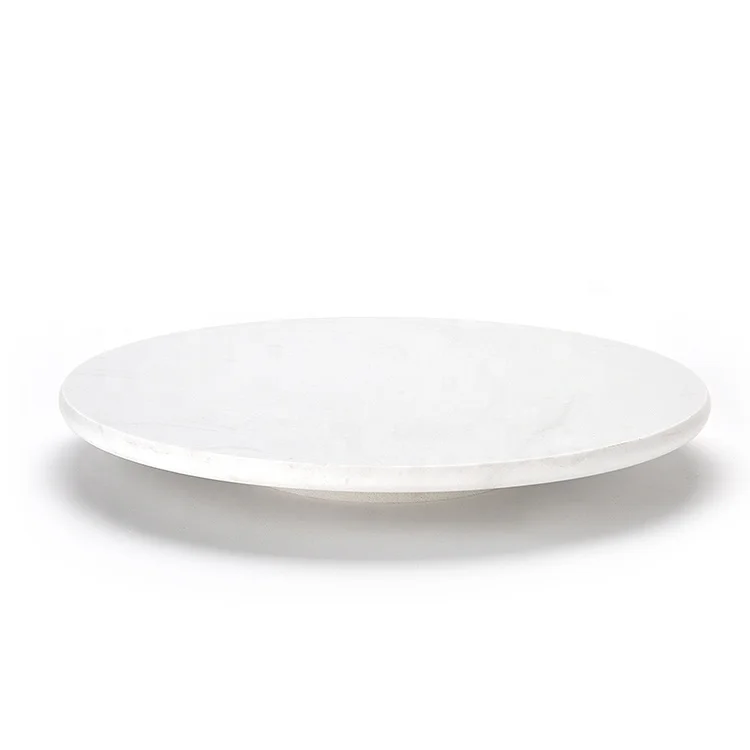 Round Marble Tray Cupcake Cheese Board Stand with Silent Rotating for Serving Table Display