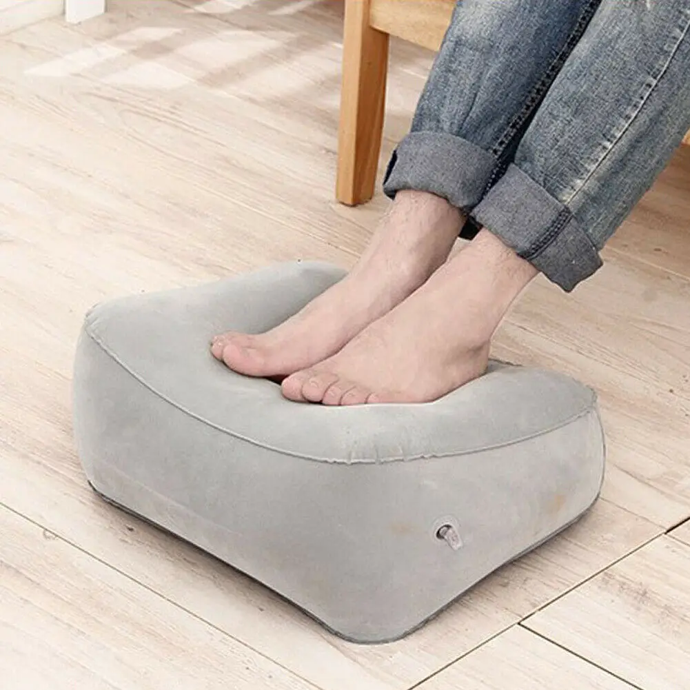 Portable Relaxing Feet Tool Inflatable Foot Rest Pillow Cushion PVC Air Travel Office Home Leg Up Footrest