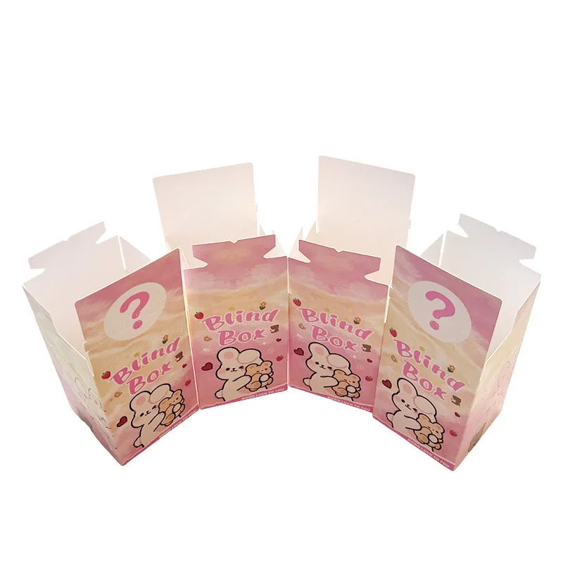 Hot Sales Custom Logo Delicate Pink Cardboard Mystery Gift Box for Shoe Model or Keychain,12-Piece Surprise Party Flip Blind Box