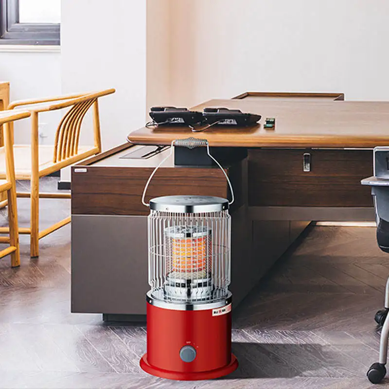 Alocs Lightweight Portable Stainless Steel Oil Heater Glass Burner Kerosene Stove Heater for Indoor Camping with Stove Bag